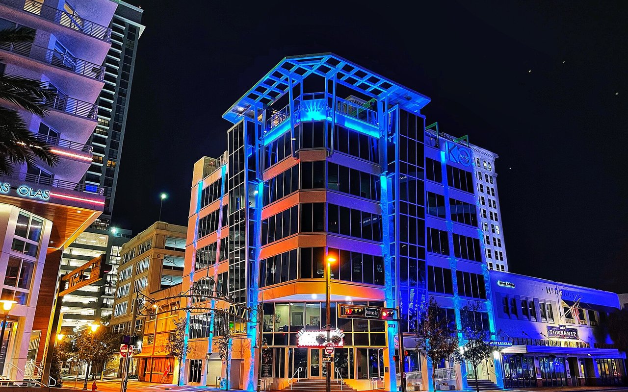 Downtown Fort Lauderdale near the Riverwalk at night