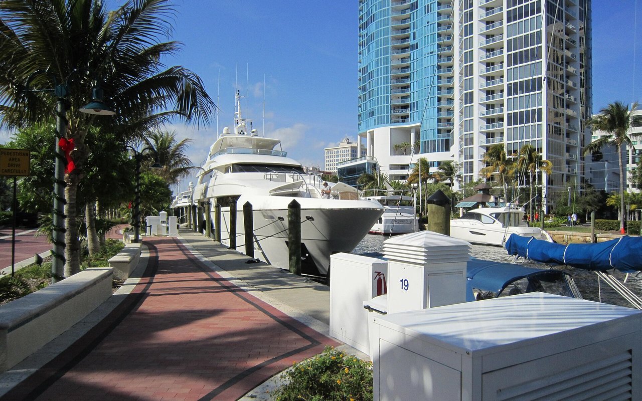The Riverwalk along the New River in Fort Lauderdale